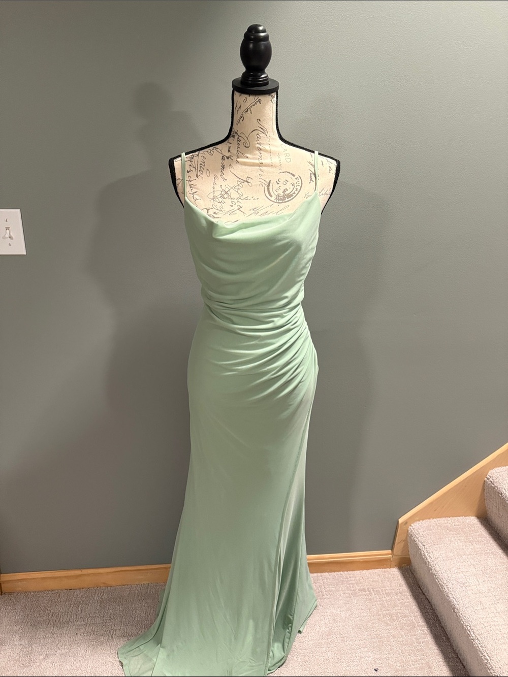 Hello Molly Mint Green Cowl Neck Maxi Dress